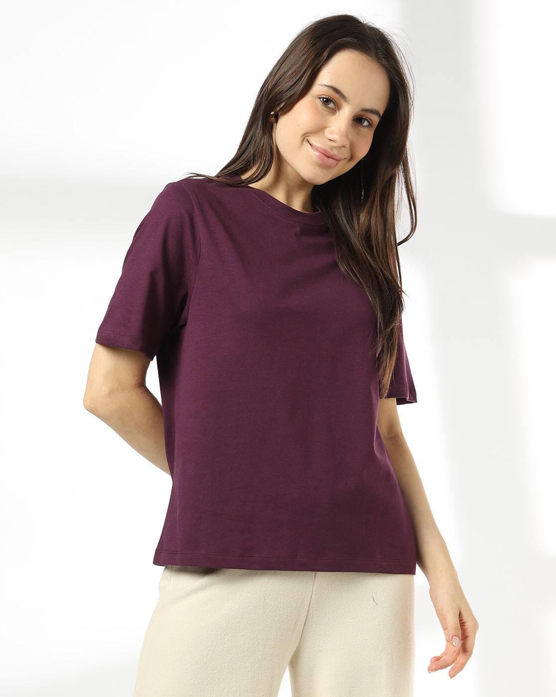 Women Relaxed Fit Crew-Neck T-Shirt