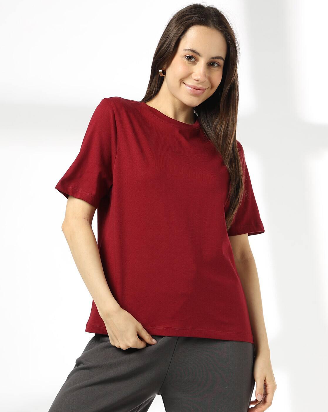 Women Relaxed Fit Crew-Neck T-Shirt
