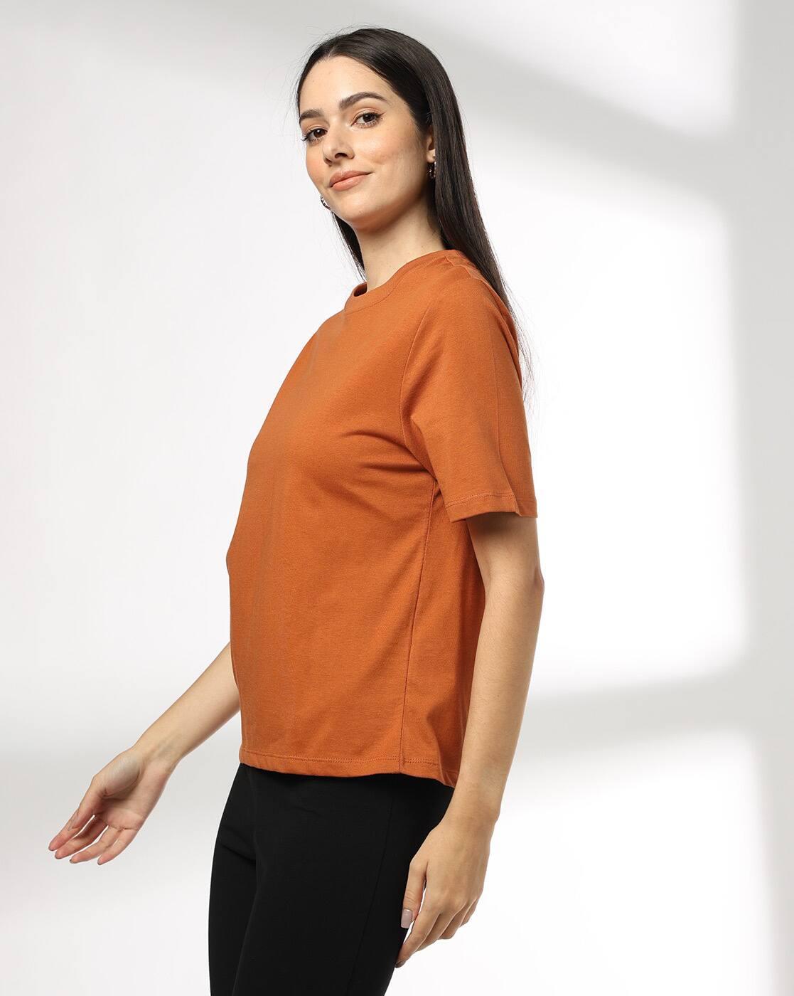 RIO BASIC | Women Regular Fit Crew-Neck T-Shirt|1