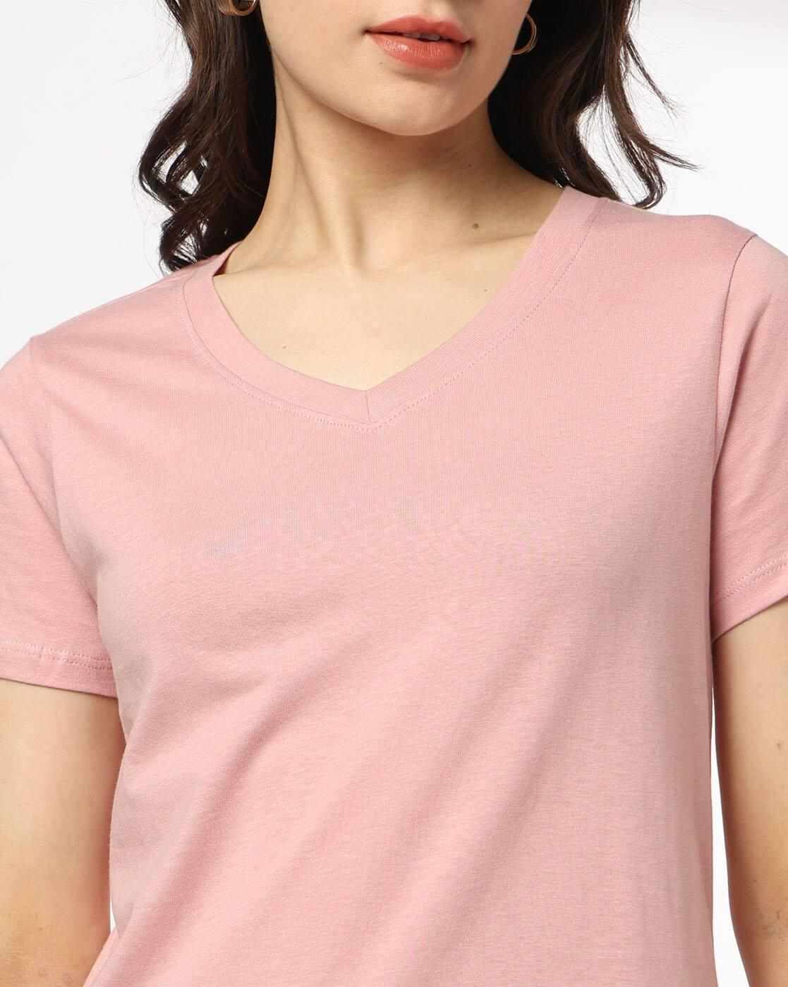 RIO BASIC | Women Daffodin Regular Fit V-Neck T-Shirt|3
