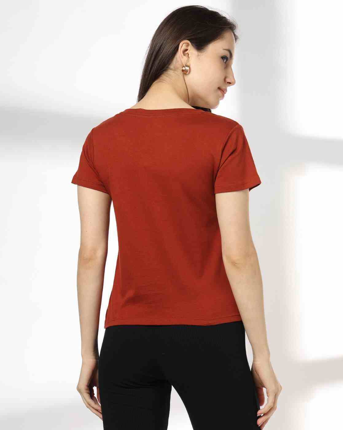 RIO BASIC | Women Daffodin Regular Fit V-Neck T-Shirt|2