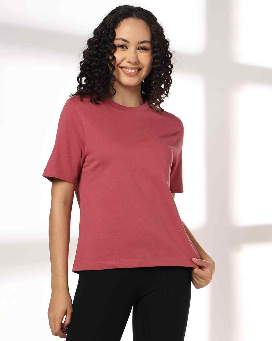 Women Relaxed Fit Crew-Neck T-Shirt