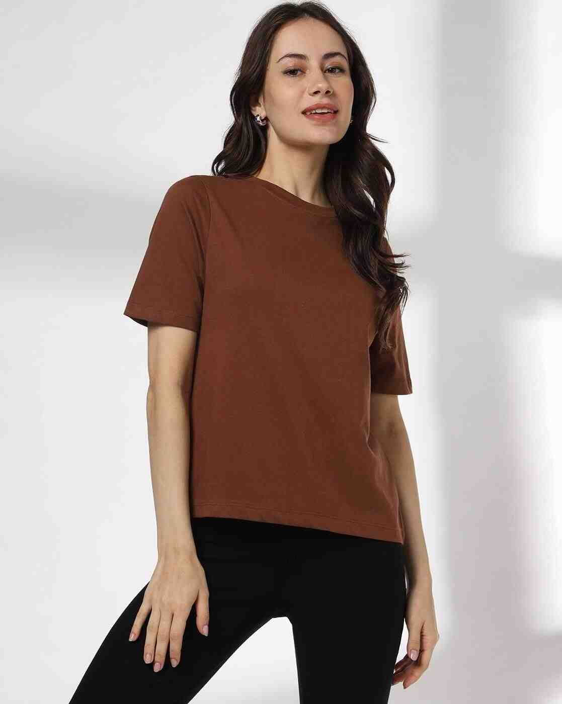 Women Relaxed Fit Crew-Neck T-Shirt