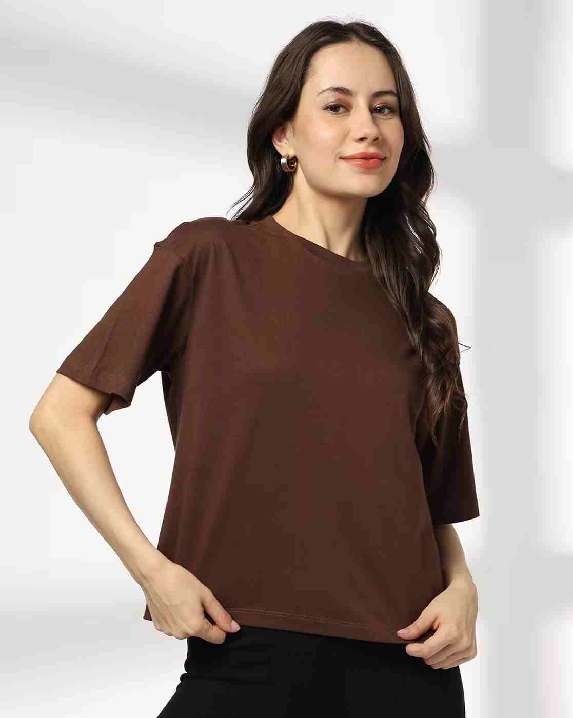 Women Boxy Fit Crew-Neck T-Shirt