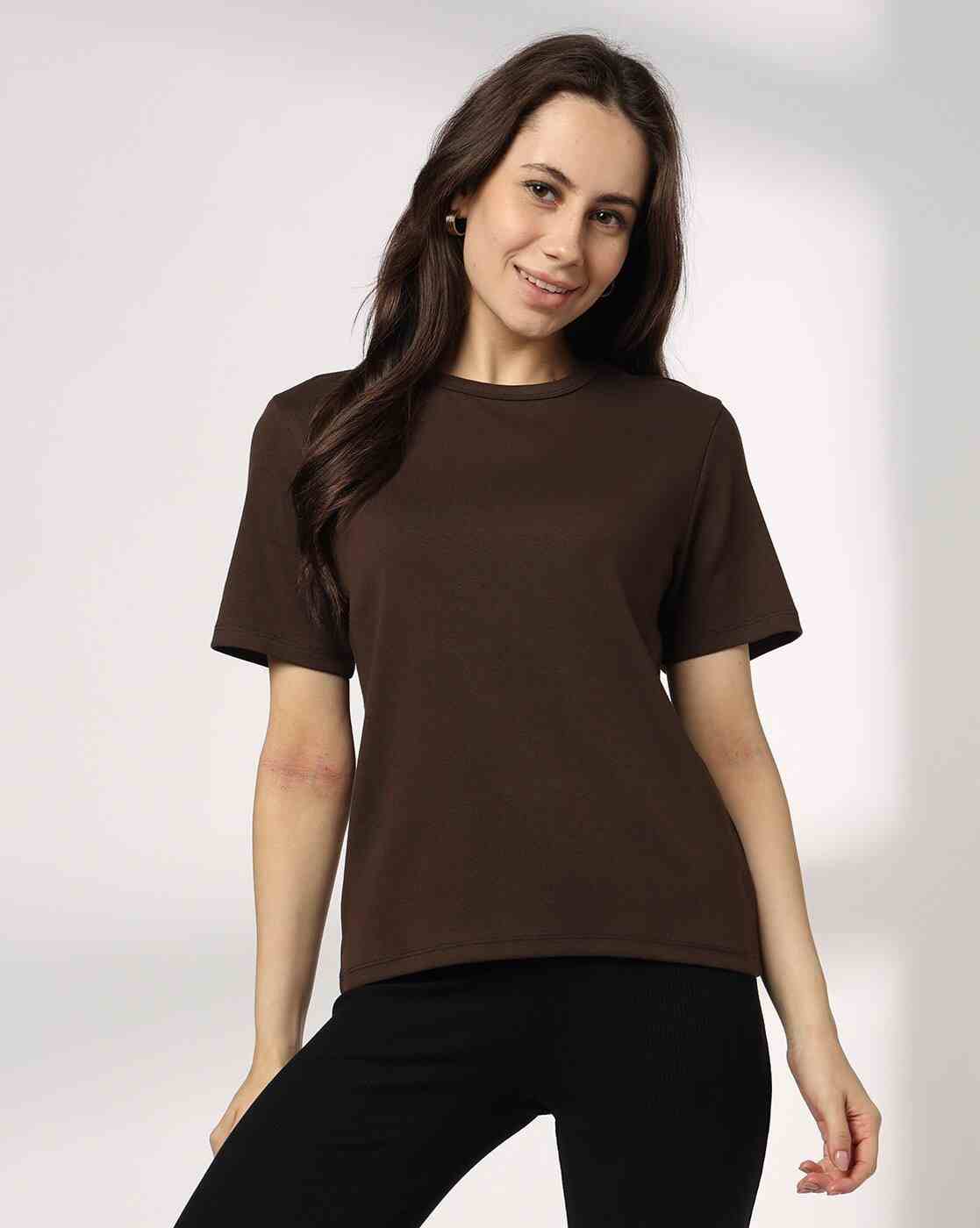 Women Interlock Regular Fit Crew-Neck T-Shirt