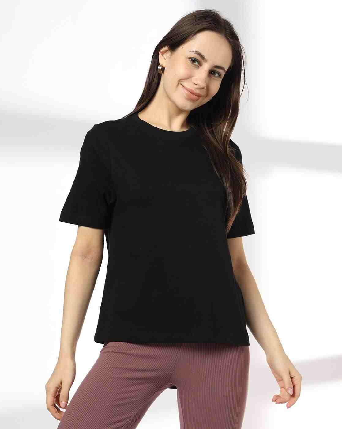 Women Relaxed Fit Crew-Neck T-Shirt