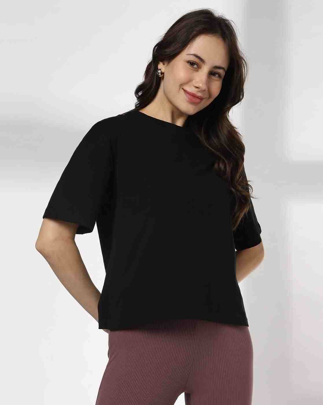 RIO BASIC | Women Boxy Fit Crew-Neck Cotton T-Shirt|0