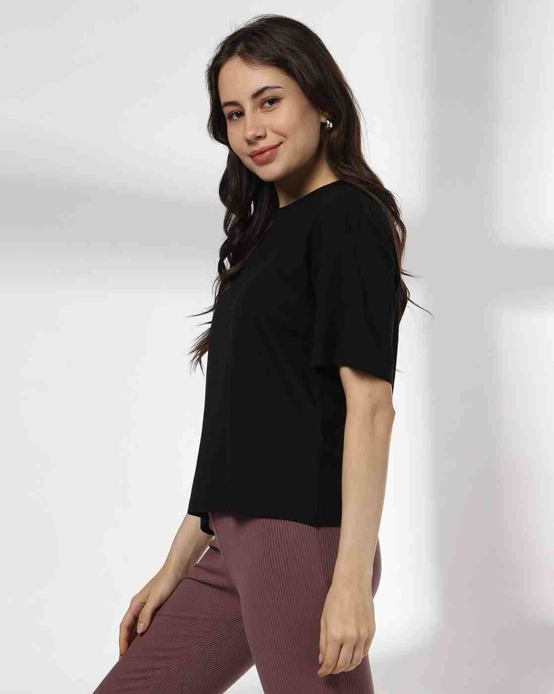 RIO BASIC | Women Boxy Fit Crew-Neck Cotton T-Shirt|1