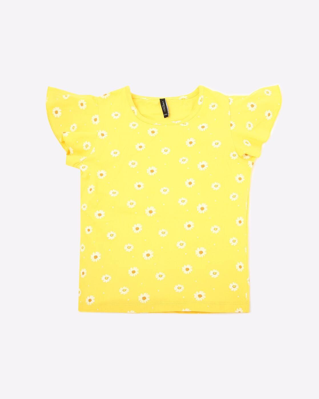 RIO GIRLS | Floral Print Dungaree with Buttons Accent|1