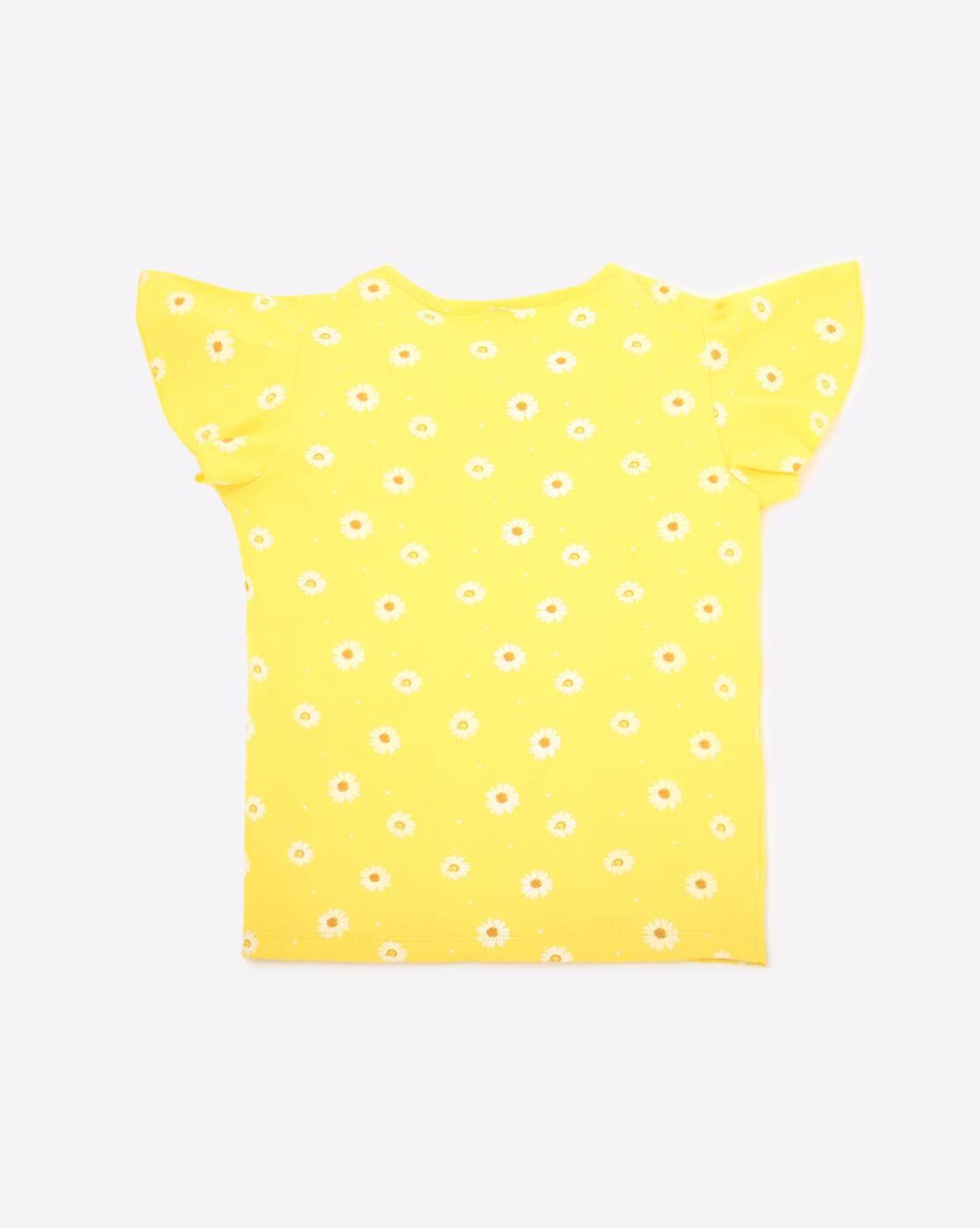 RIO GIRLS | Floral Print Dungaree with Buttons Accent|2