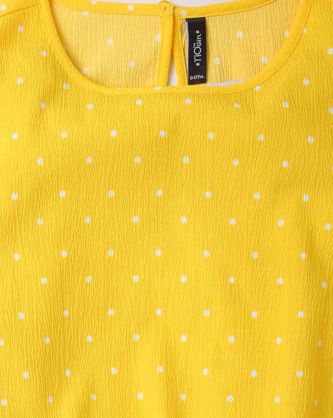RIO GIRLS | Polka-Dot Print Round-Neck Top|2