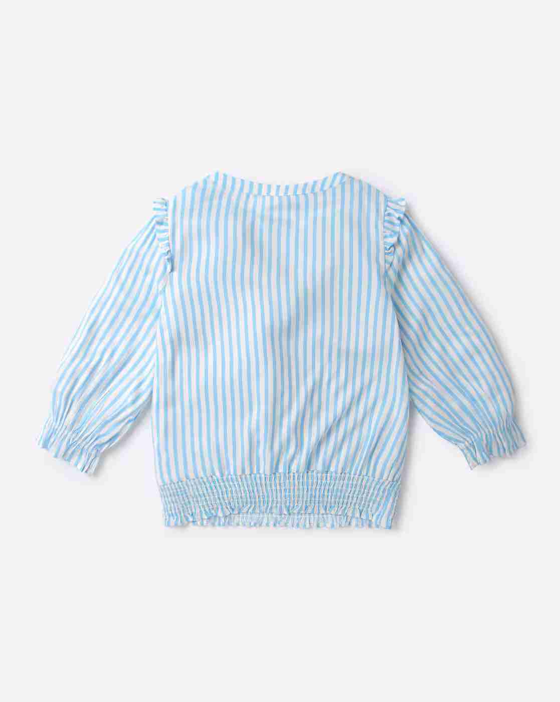 RIO GIRLS | Striped Top with Smocking|1