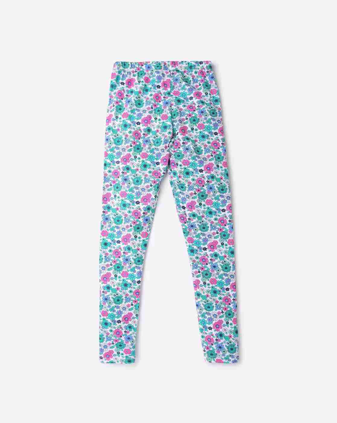RIO GIRLS | Floral-Print Leggings with Elasticated Waist|1
