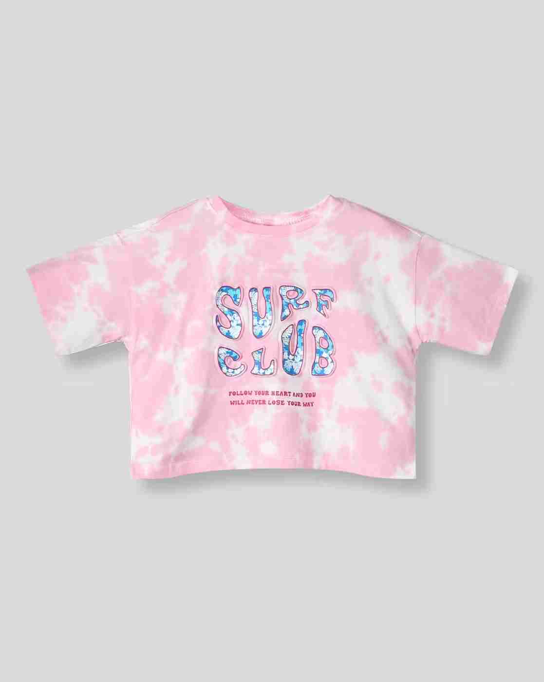 RIO GIRLS | Girls Tie & Dye Boxy Fit Round-Neck T-Shirt|0