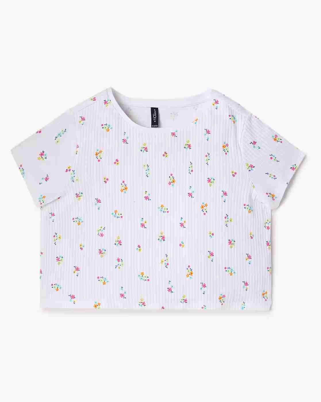 RIO GIRLS | Girls Floral Print Relaxed Fit Round-Neck T-Shirt|0