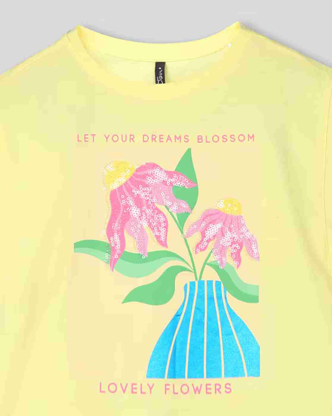 RIO GIRLS | Girls Floral Print Regular Fit Round-Neck T-Shirt|2