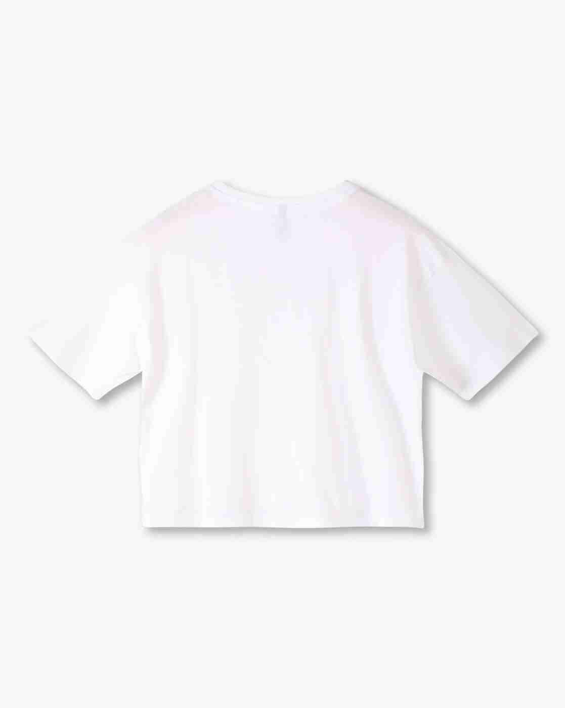 RIO GIRLS | Girls Relaxed Fit Crew-Neck T-Shirt with Ruched Flower|1