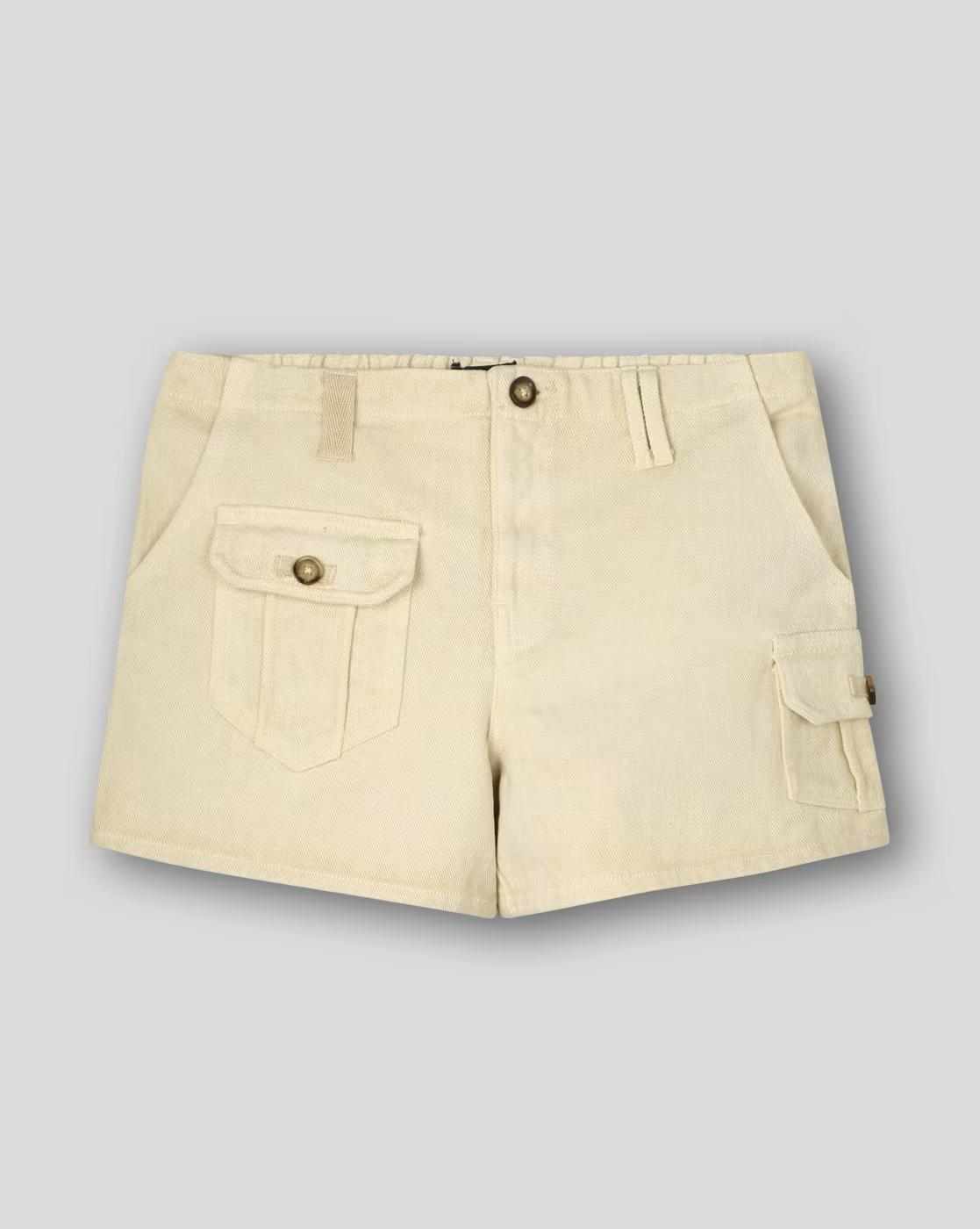 RIO GIRLS | Cargo pocket twill shorts, ecru, 8-9y|0