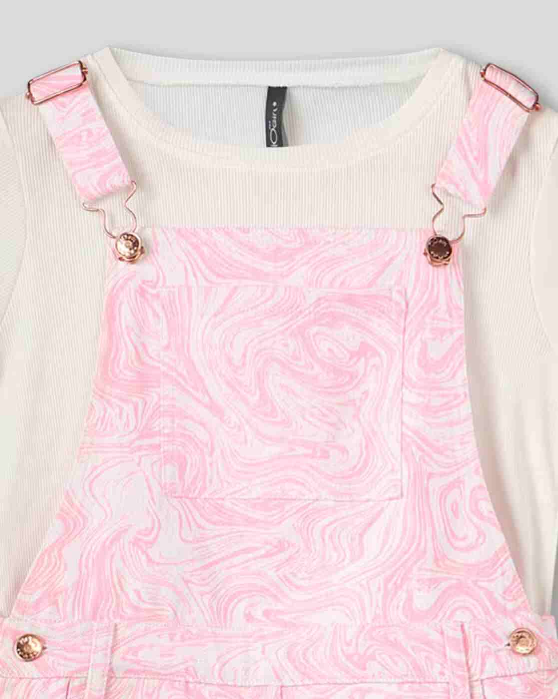 RIO GIRLS | Girls Printed Dungaree & T-Shirt Set|5