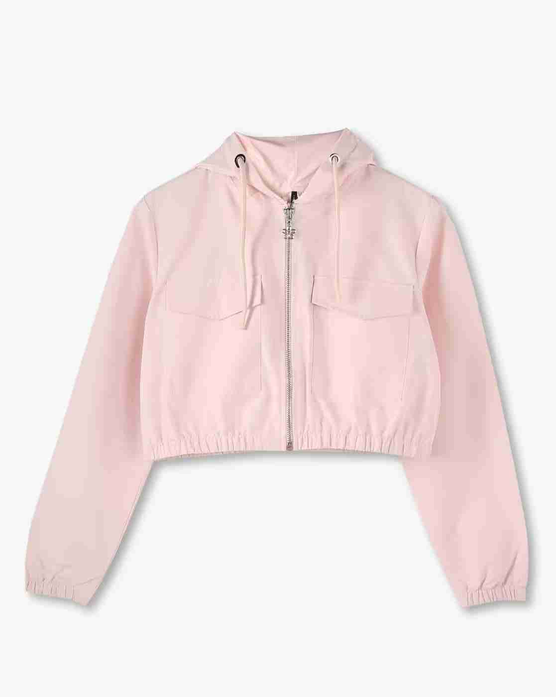 RIO GIRLS | Girls Zip-Front Hooded Crop Jacket with Flap Pockets|0