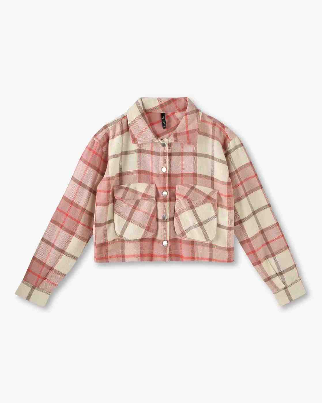 RIO GIRLS | Girls Checked Button-Up Jacket|0