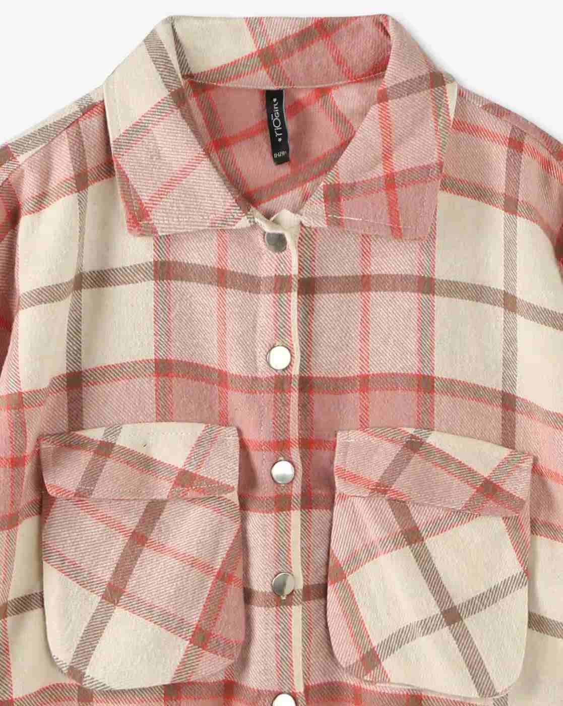 RIO GIRLS | Girls Checked Button-Up Jacket|2