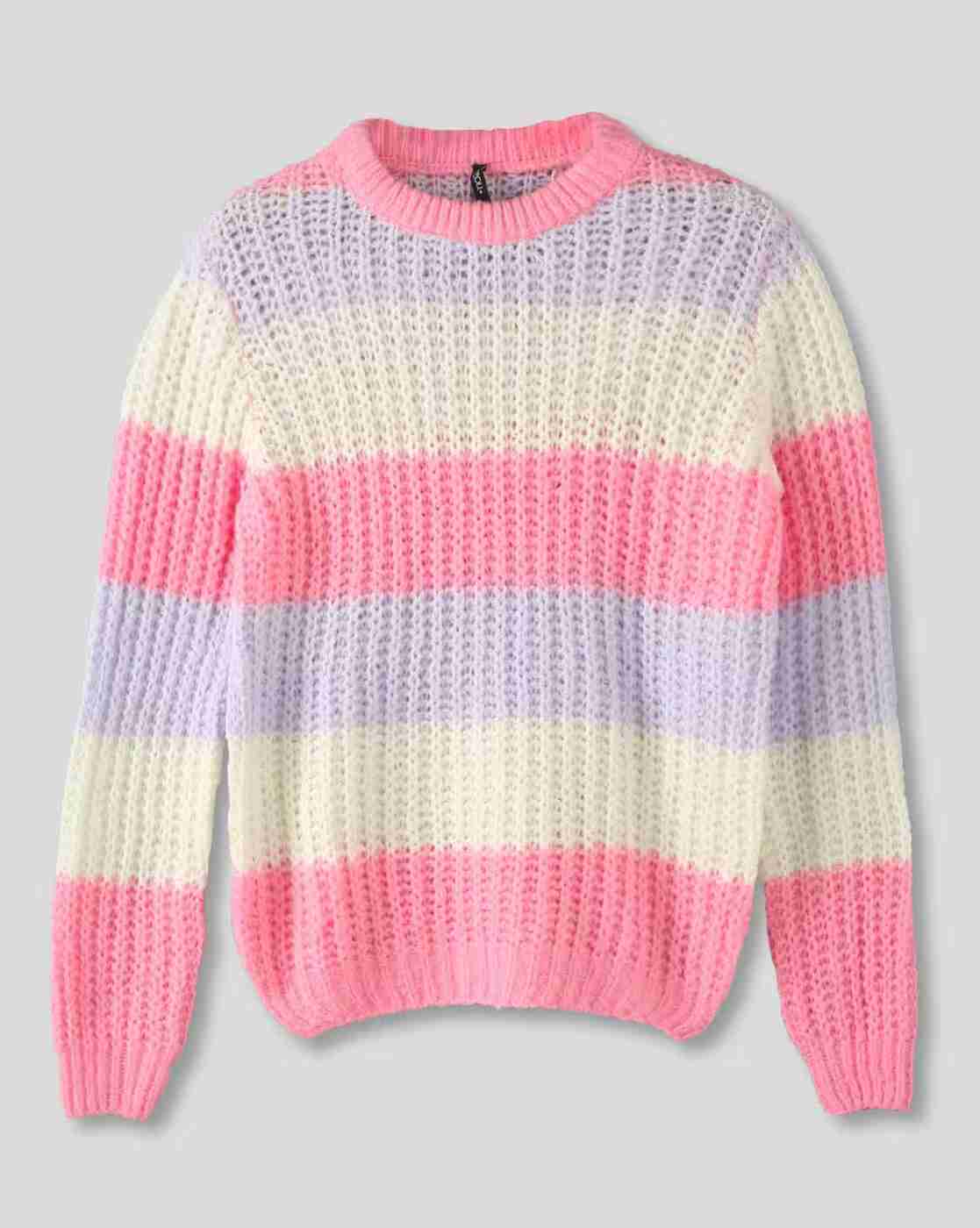 RIO GIRLS | Girls Striped Relaxed Fit Crew-Neck Sweater|0