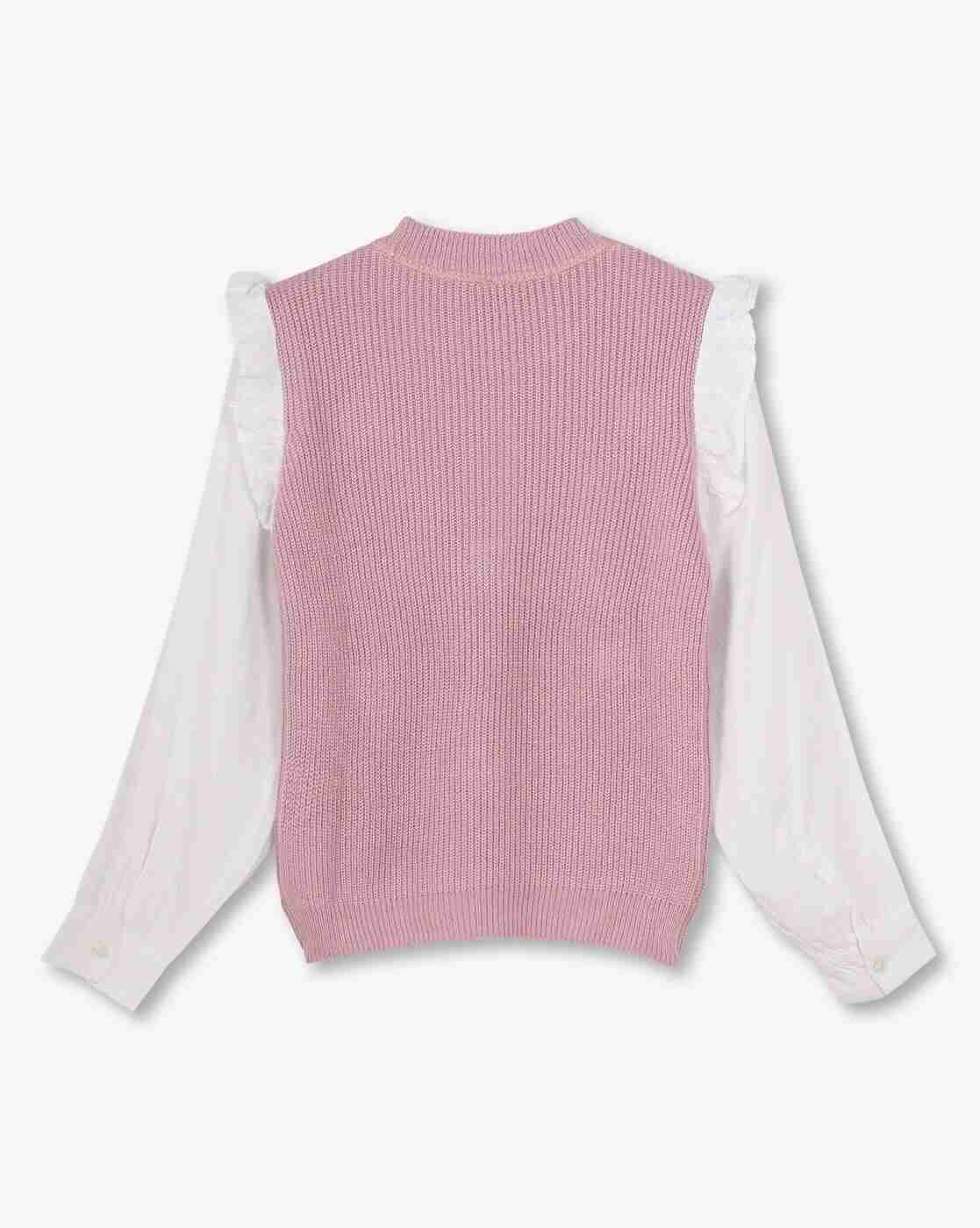 RIO GIRLS | Girls Ribbed Shirt with Sweater|1