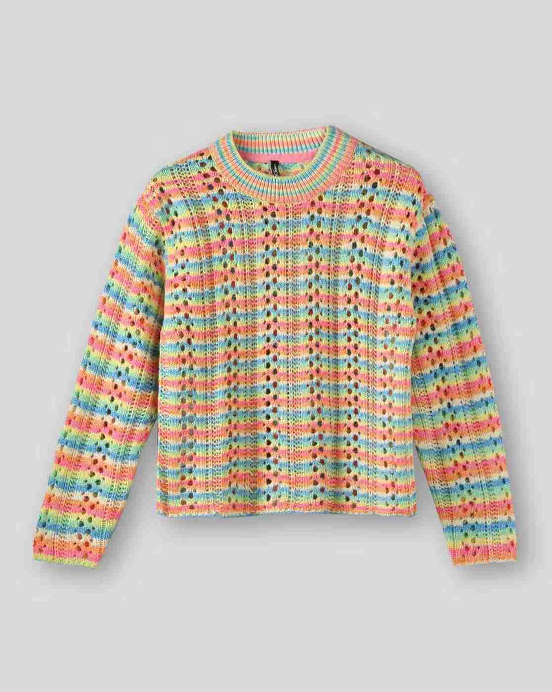 RIO GIRLS | Girls Knitted Relaxed Fit Round-Neck Sweater|0