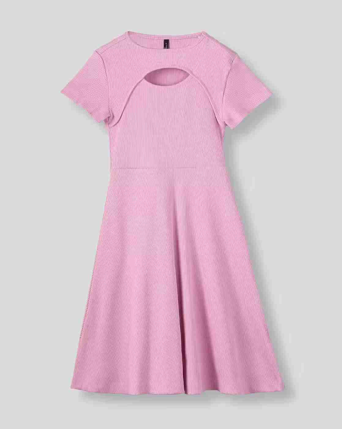 RIO GIRLS | Girls Knitted Cutout A-Line Dress|0