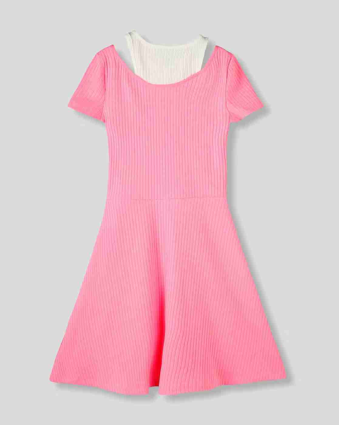 RIO GIRLS | Women Ribbed Knitted A-Line Dress|1