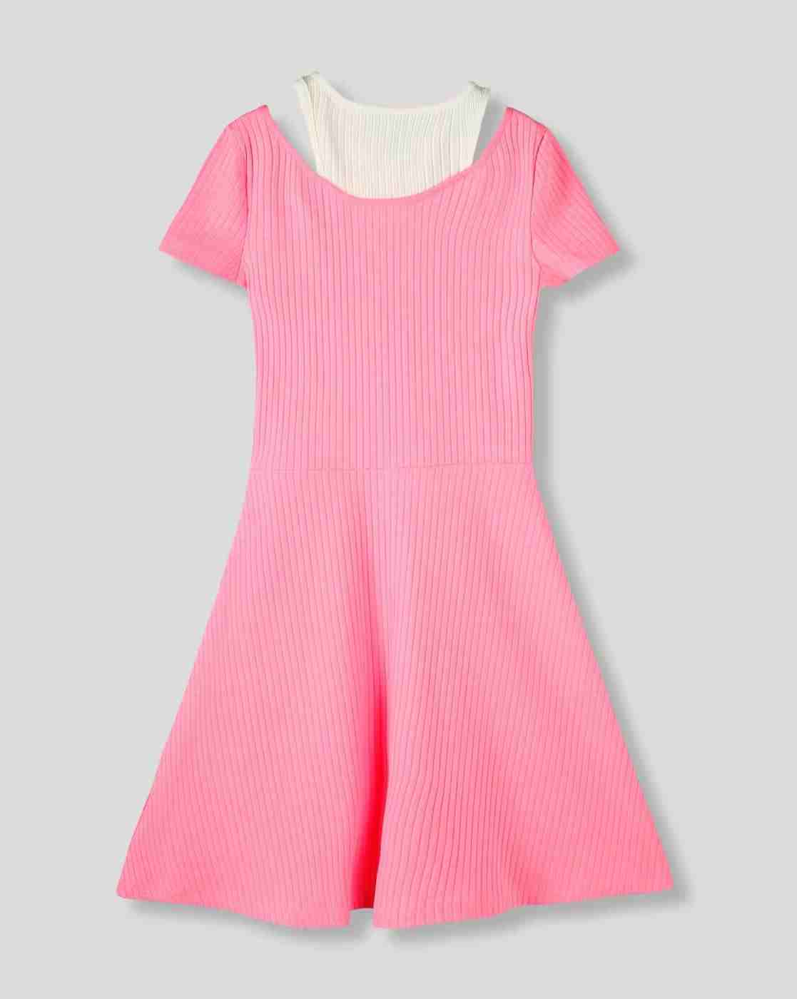 RIO GIRLS | Girls Ribbed Knitted A-Line Dress|1