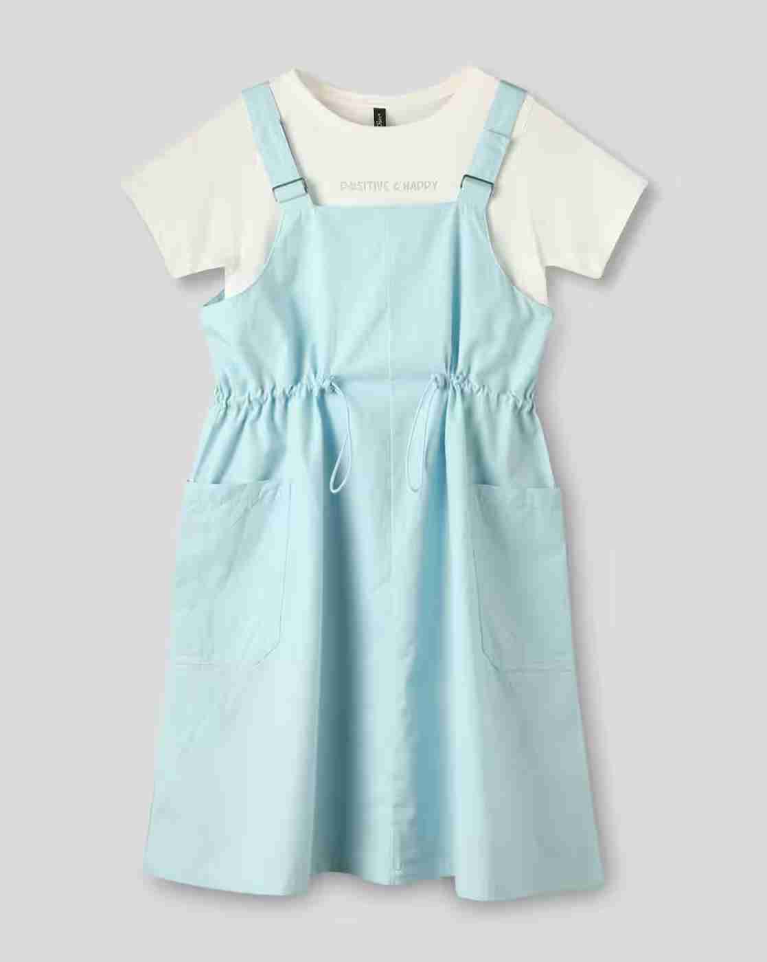 RIO GIRLS | Girls Relaxed Fit Square-Neck Dungarees|0