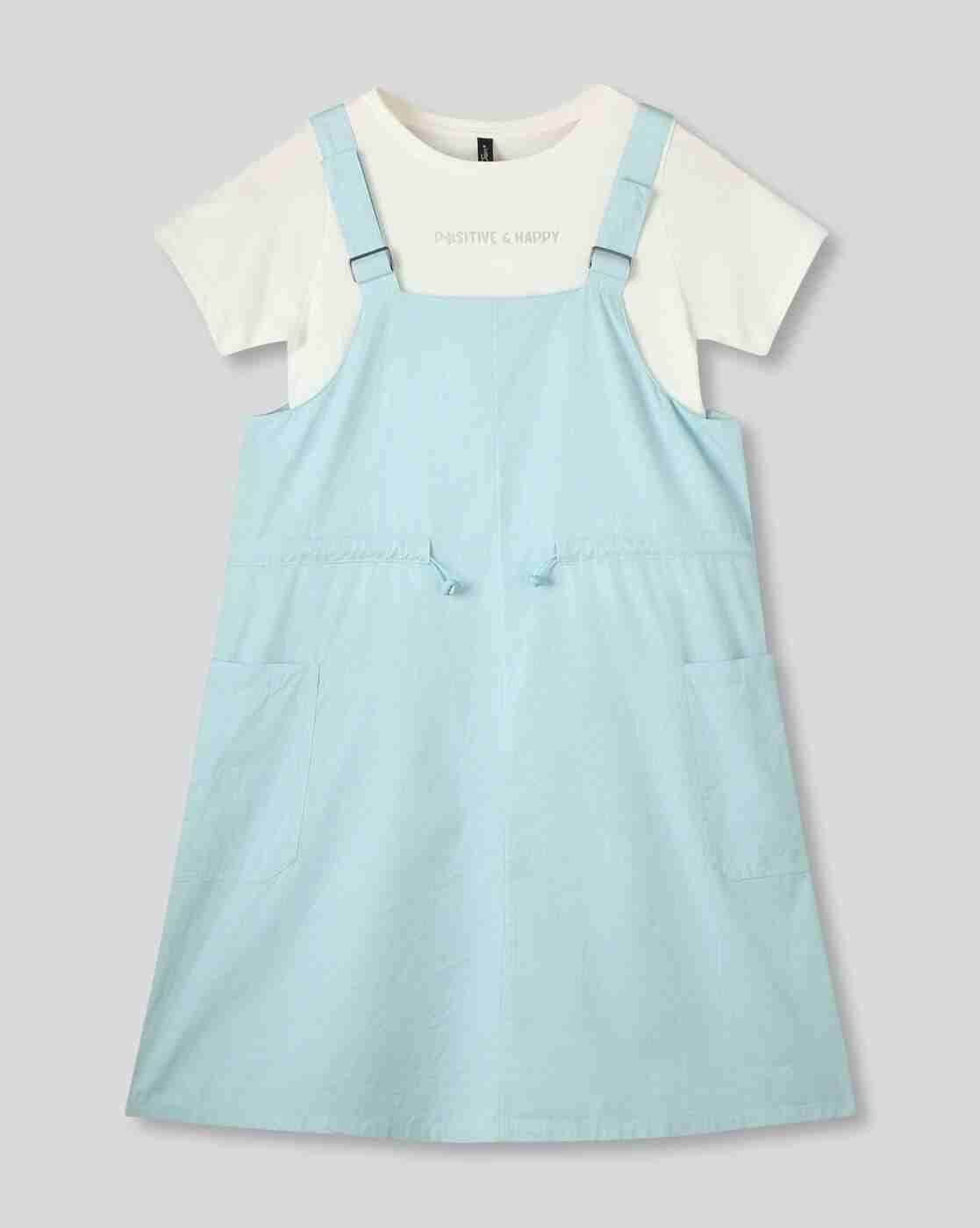 RIO GIRLS | Girls Relaxed Fit Square-Neck Dungarees|1