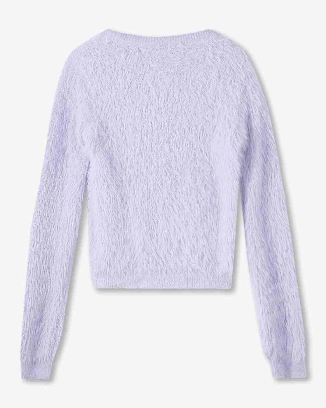 RIO GIRLS | Girls Fuzzy Fur Round-Neck Sweater|1