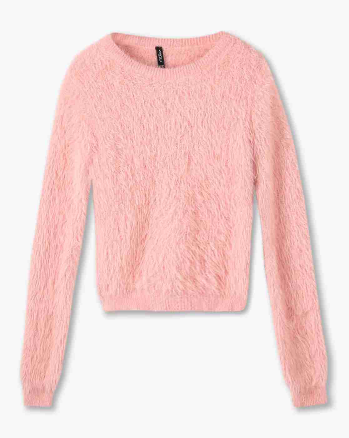 RIO GIRLS | Girls Fuzzy Fur Round-Neck Sweater|0