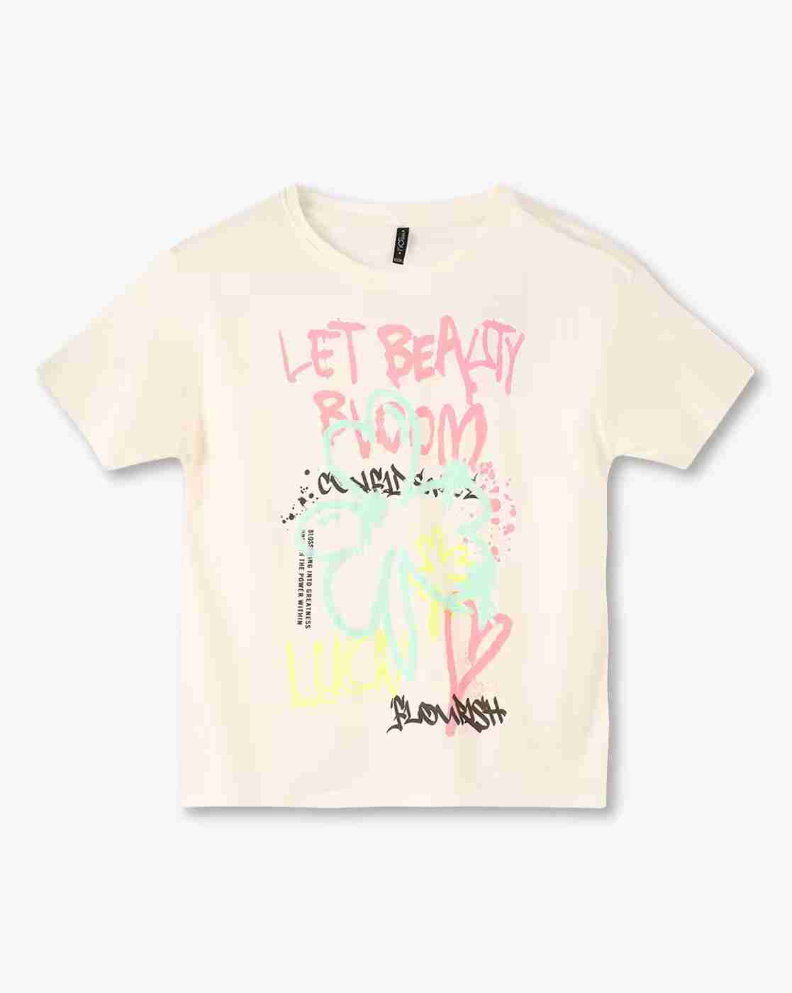 Girls Printed Crew-Neck T-Shirt