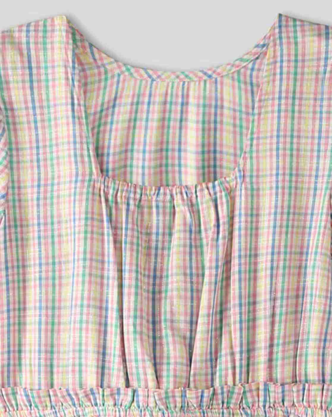 RIO GIRLS | Girls Checked A-Line Dress|2