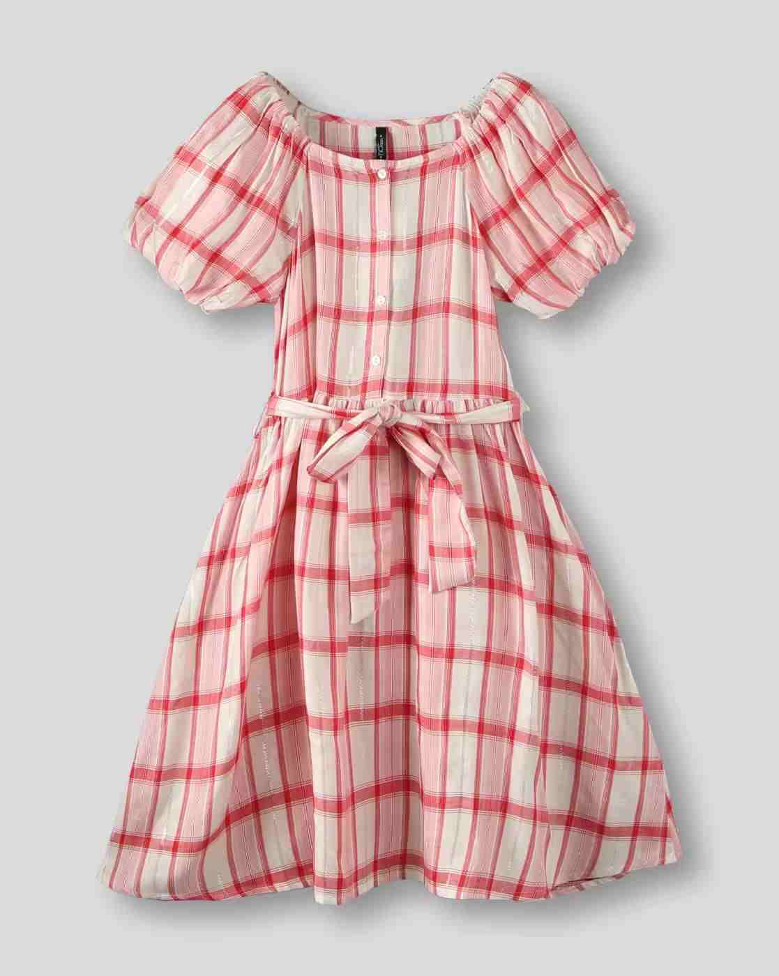 RIO GIRLS | Girls Checked A-Line Dress|0