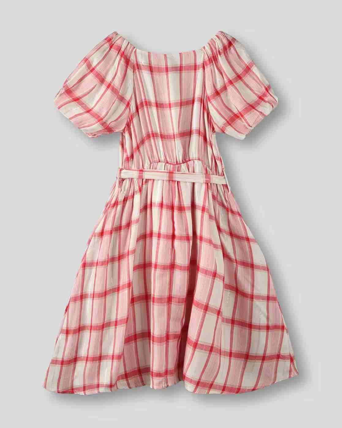 RIO GIRLS | Girls Checked A-Line Dress|1