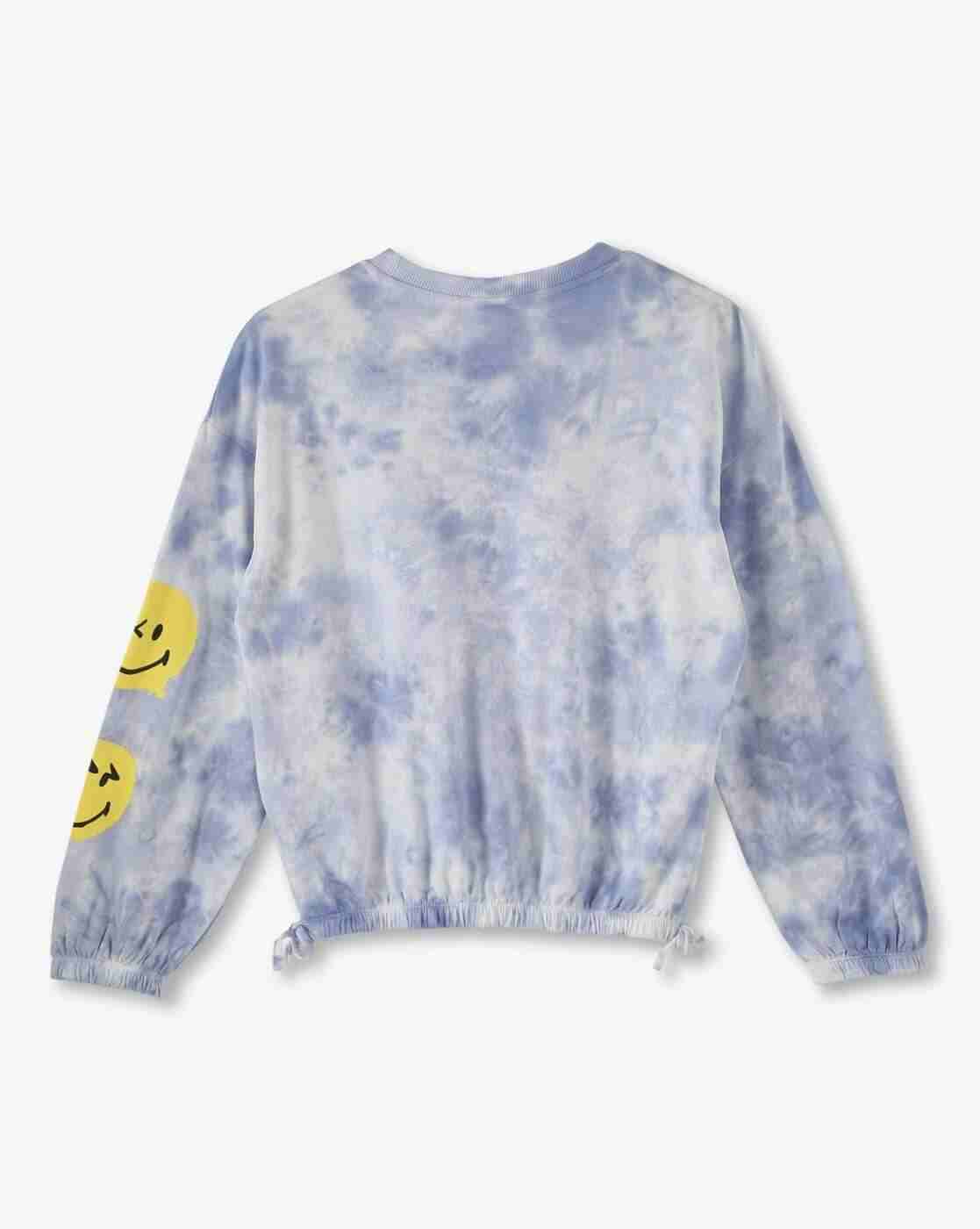 RIO GIRLS | Girls Tie & Dye Smiley Blouson Sweatshirt|1
