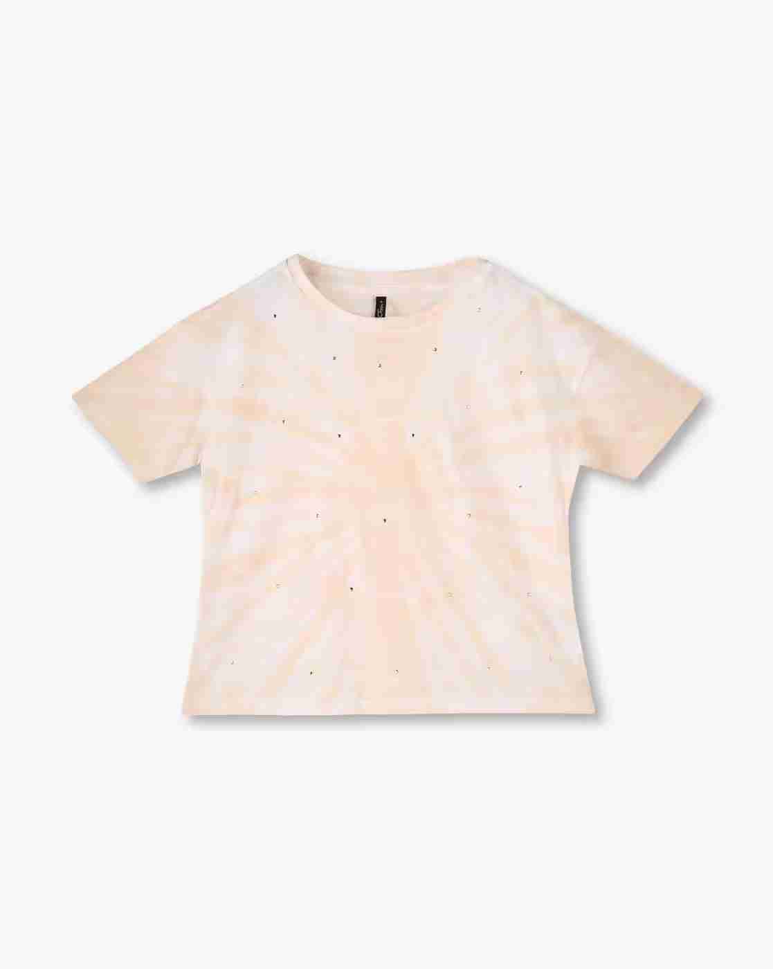 RIO GIRLS | Girls Embellished Tie & Dye Relaxed Fit Crew-Neck T-Shirt|0