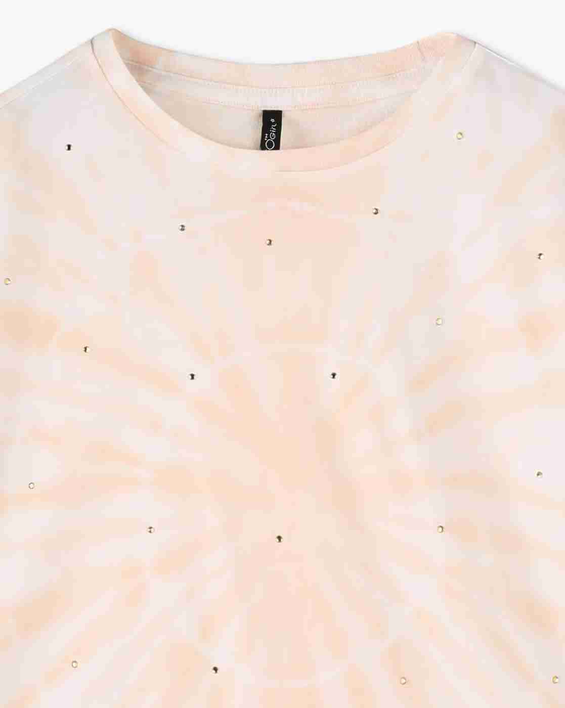 RIO GIRLS | Girls Embellished Tie & Dye Relaxed Fit Crew-Neck T-Shirt|2