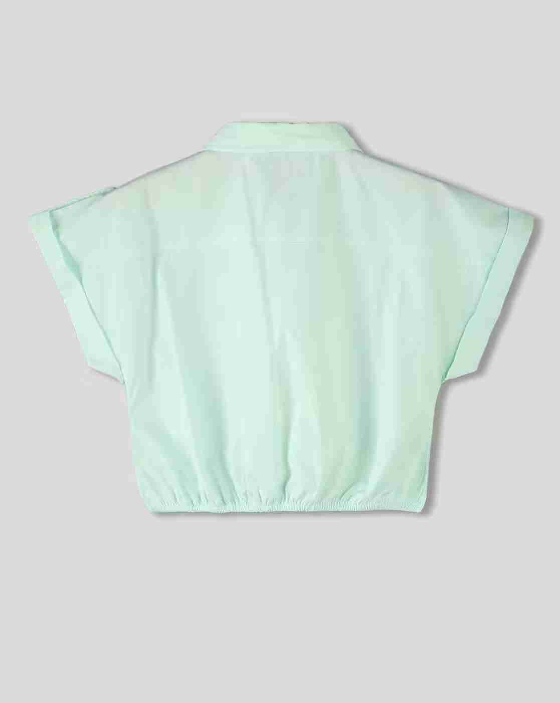 RIO GIRLS | Girls Embellished Crop Top with Tie-Up|2