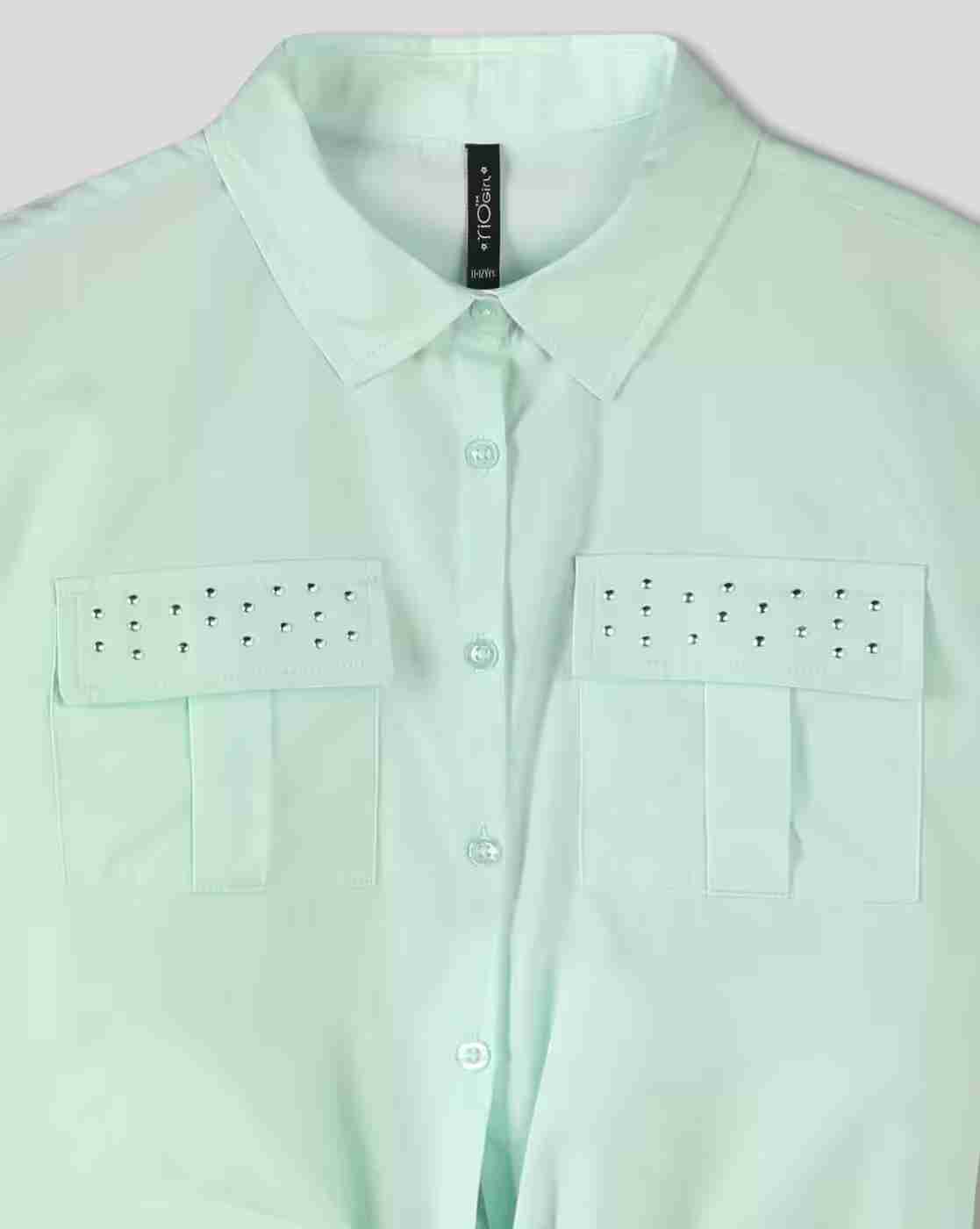 RIO GIRLS | Girls Embellished Crop Top with Tie-Up|3