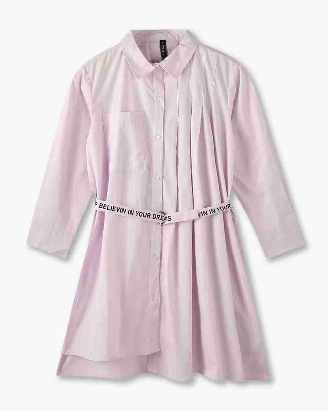 RIO GIRLS | Girls Pleated Shirt Dress with Belt|0