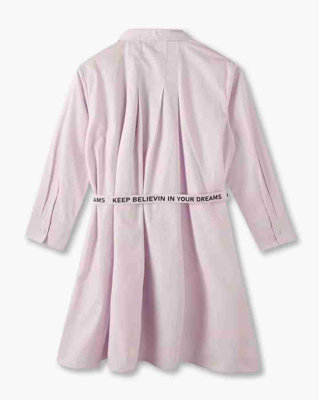 RIO GIRLS | Girls Pleated Shirt Dress with Belt|1