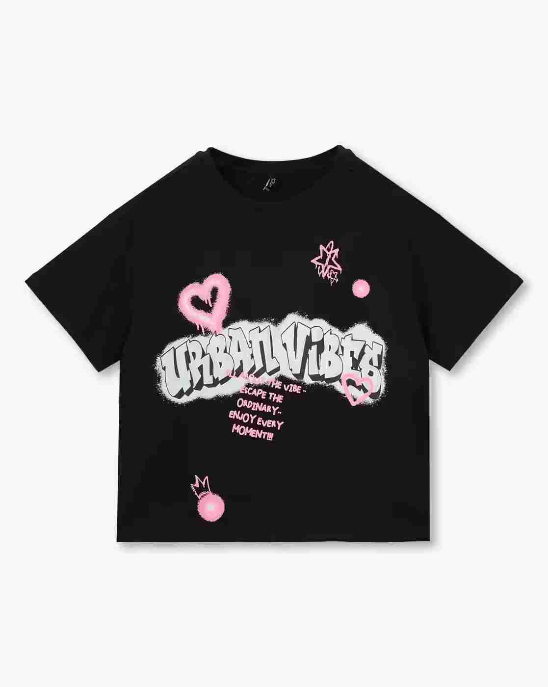 RIO GIRLS | Girls Graphic Print Crew-Neck T-Shirt|0