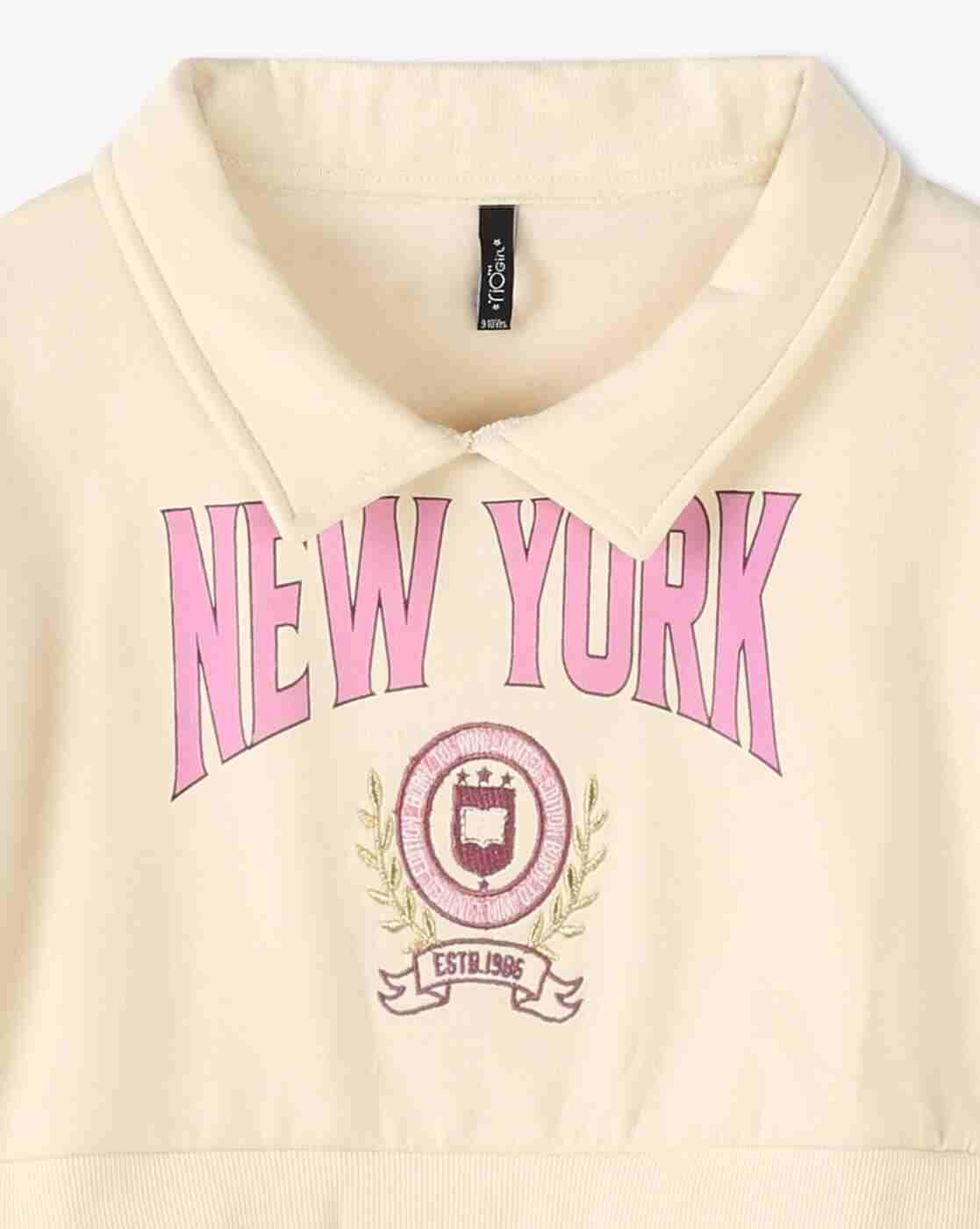 RIO GIRLS | Girls Vasity Typographic Print Relaxed Fit Sweatshirt|2