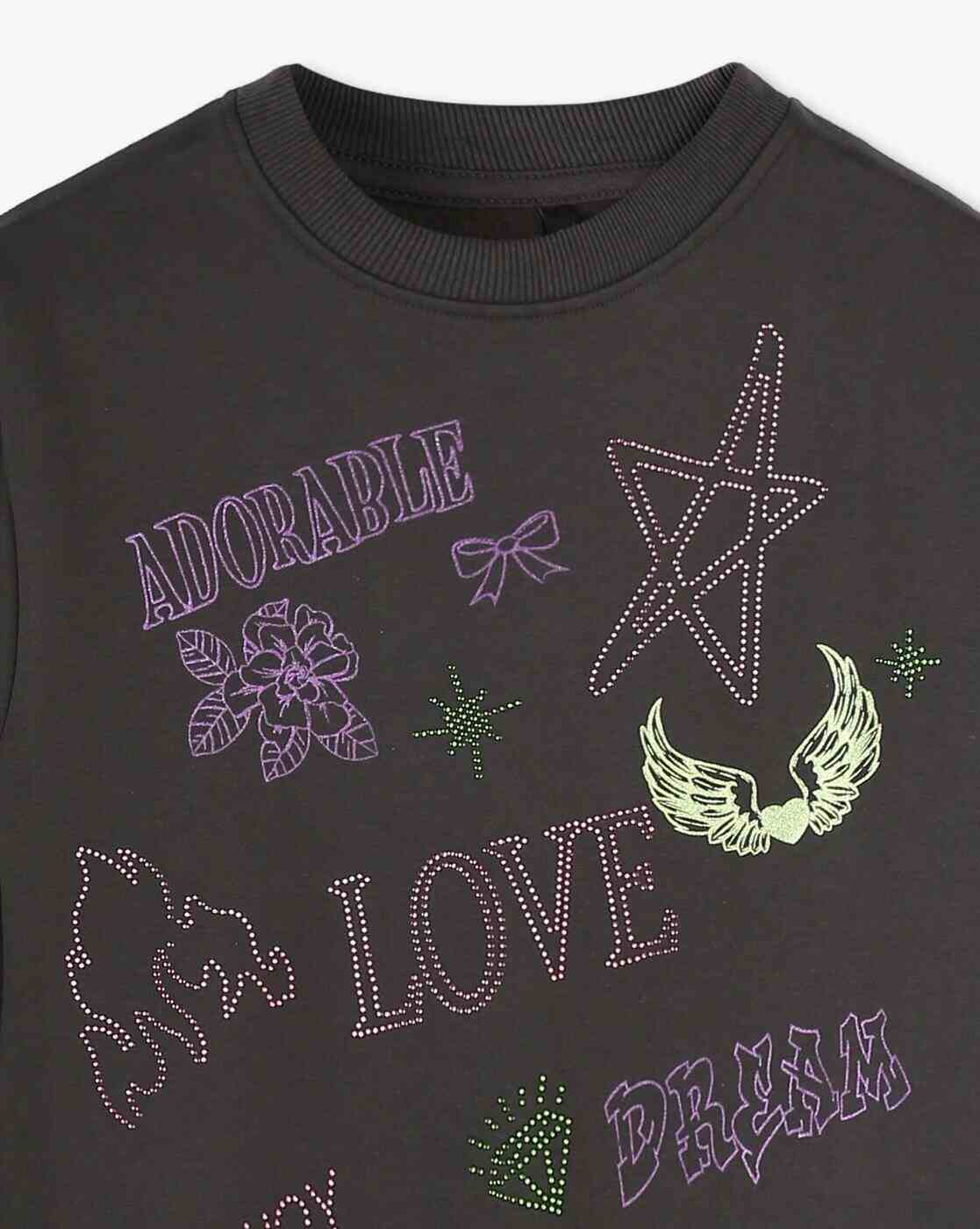 RIO GIRLS | Girls Graphic Print Oversized Sweatshirt|2